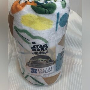 Star Wars The Mandalorian Plush Throw Blanket 5ft by 6ft. NWT.